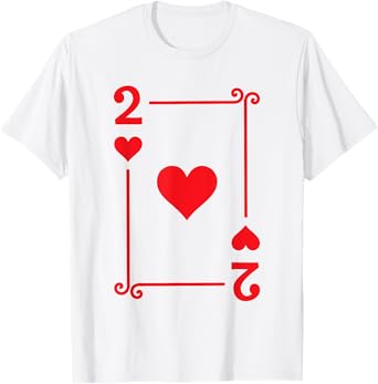 Playing Cards Costume - 2 Hearts Card - Two Card T-Shirt