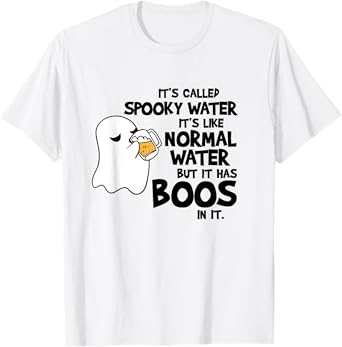 Funny Halloween Ghost Drinking Alcohol Beer Gag Joke T-Shirt