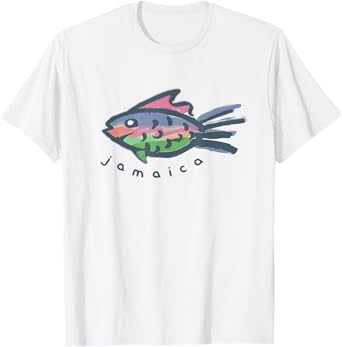 Jamaica Tropical Fish Graphic Vintage T-Shirt