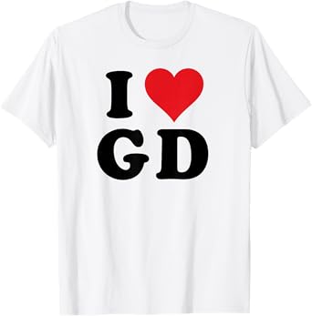 I Heart GD Initials I Love G.D. First And Last Name G D T-Shirt