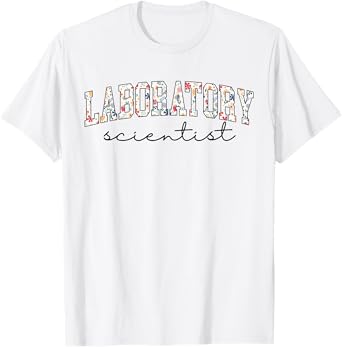 Retro Floral Laboratory Scientist Chemistry Lab Tech Science T-Shirt