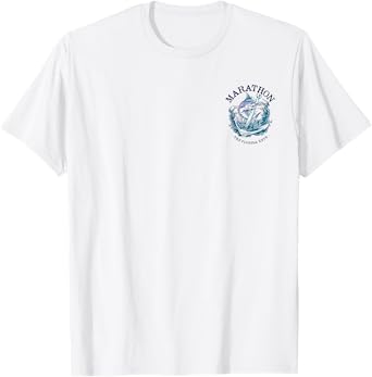 Left Chest and Back Print Marlin Marathon Florida Keys T-Shirt