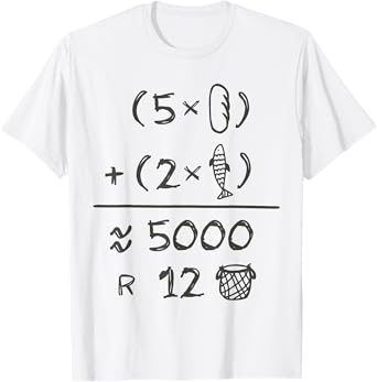 5 Loaves 2 Fishes 5000 Chosen Christian Bible Jesus Saying T-Shirt