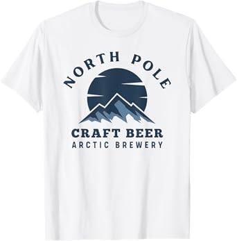 Merry Christmas North Pole Craft Beer Brewery Santa Novelty T-Shirt