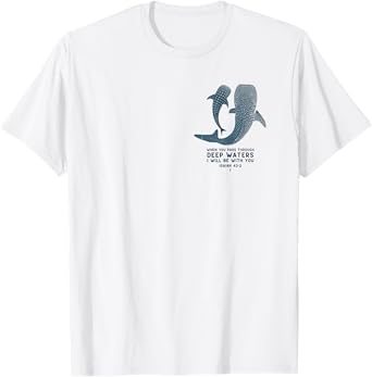 Christian Scripture Jesus Ocean Whale Shark (On Back) T-Shirt