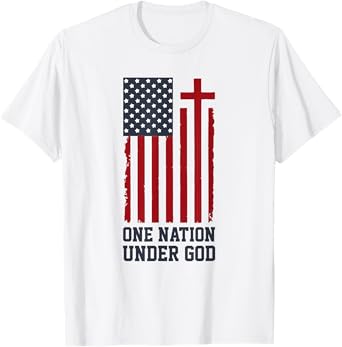 Patriotic Christian American Flag - One Nation Under God T-Shirt