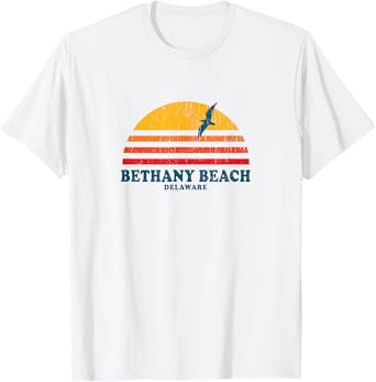 Bethany Beach Delaware DE T-Shirt Vintage Graphic 70s Tee T-Shirt for Men Women Kids