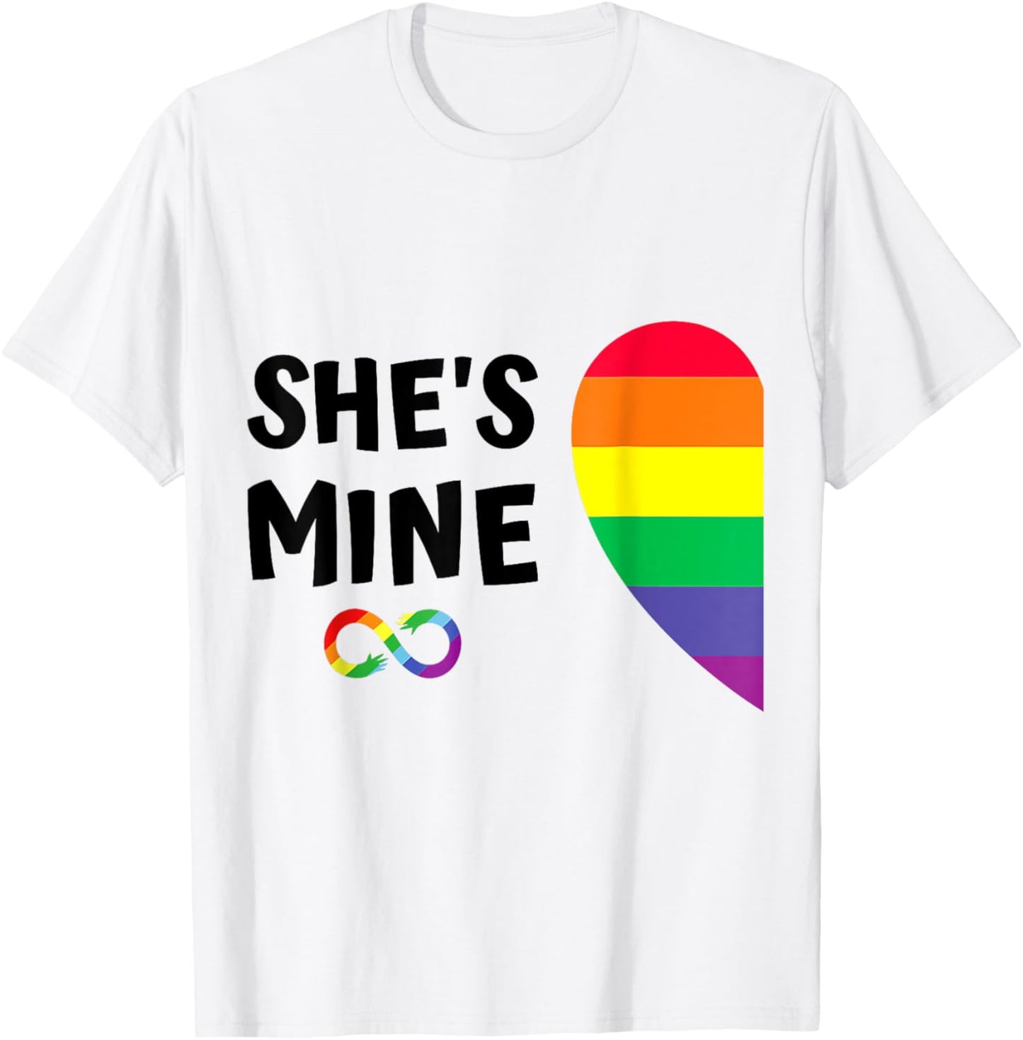 im hers shes mine matching for pride lesbian couples LGBTQ T-Shirt