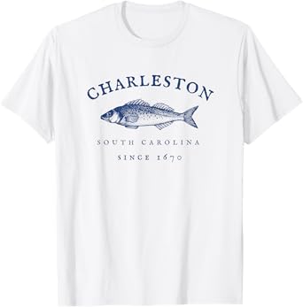 Retro Charleston South Carolina Fishing T-Shirt
