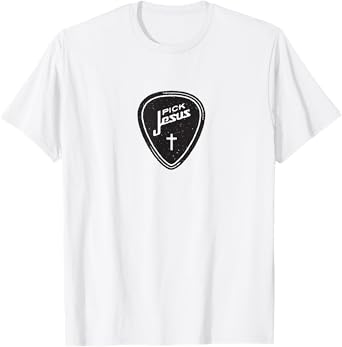 Christian Shirt - Vintage Guitar Pick Jesus Cross Worship T-Shirt