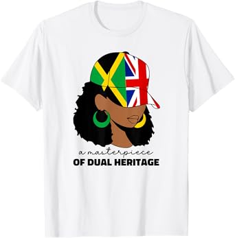 Half Britain And Jamaican British UK Jamaica Flag Girl Women T-Shirt