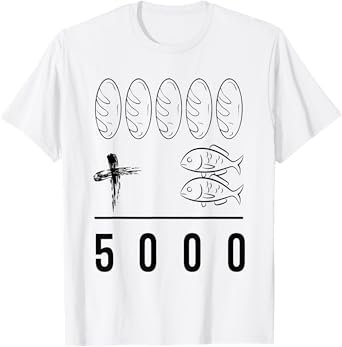 Retro Five Loaves Plus Two Fish Equals 5000 Christian T-Shirt