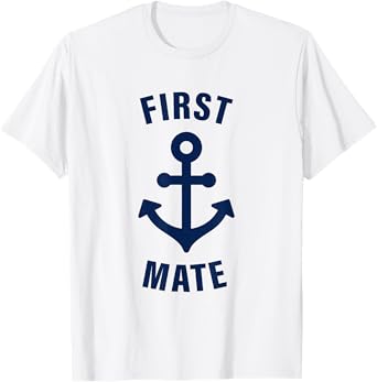 Captain & First Mate Matching Set Pontoon Boat Sailing T-Shirt