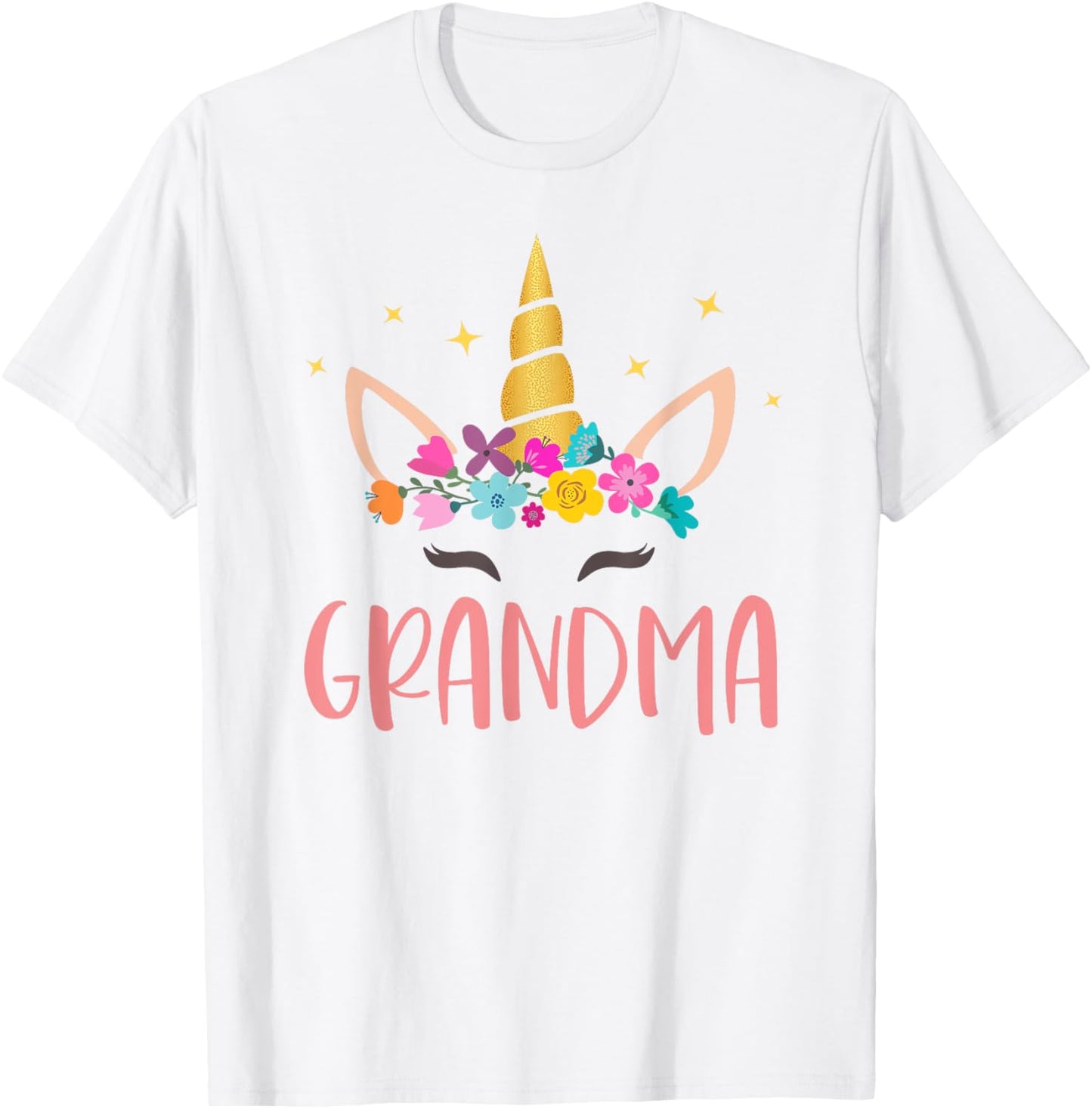 Grandma Unicorn Floral Birthday Matching T-Shirt