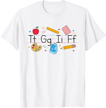 TGIF Teacher Alphabet Kindergarten Teacher Appreciation T-Shirt