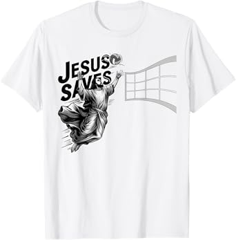 Jesus Volleyball Saves Funny Christian Faith Believer T-Shirt