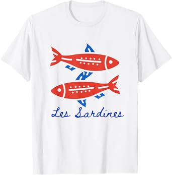 Les sardines fisherman aesthetic coastal sardine fish T-Shirt