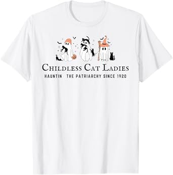 Childless Cat Ladies Hauntin The Patriarchy Kamala Halloween T-Shirt