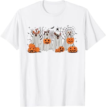 Halloween Boo Dogs Ghost Pumpkins Spooky Dog Lover Outfit Men Women Kids T-Shirt