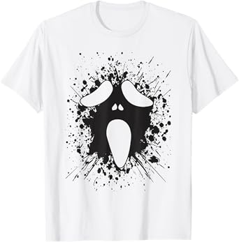 Ghost Silly Face Spooky Halloween Ghoul Face Easy Costume T-Shirt