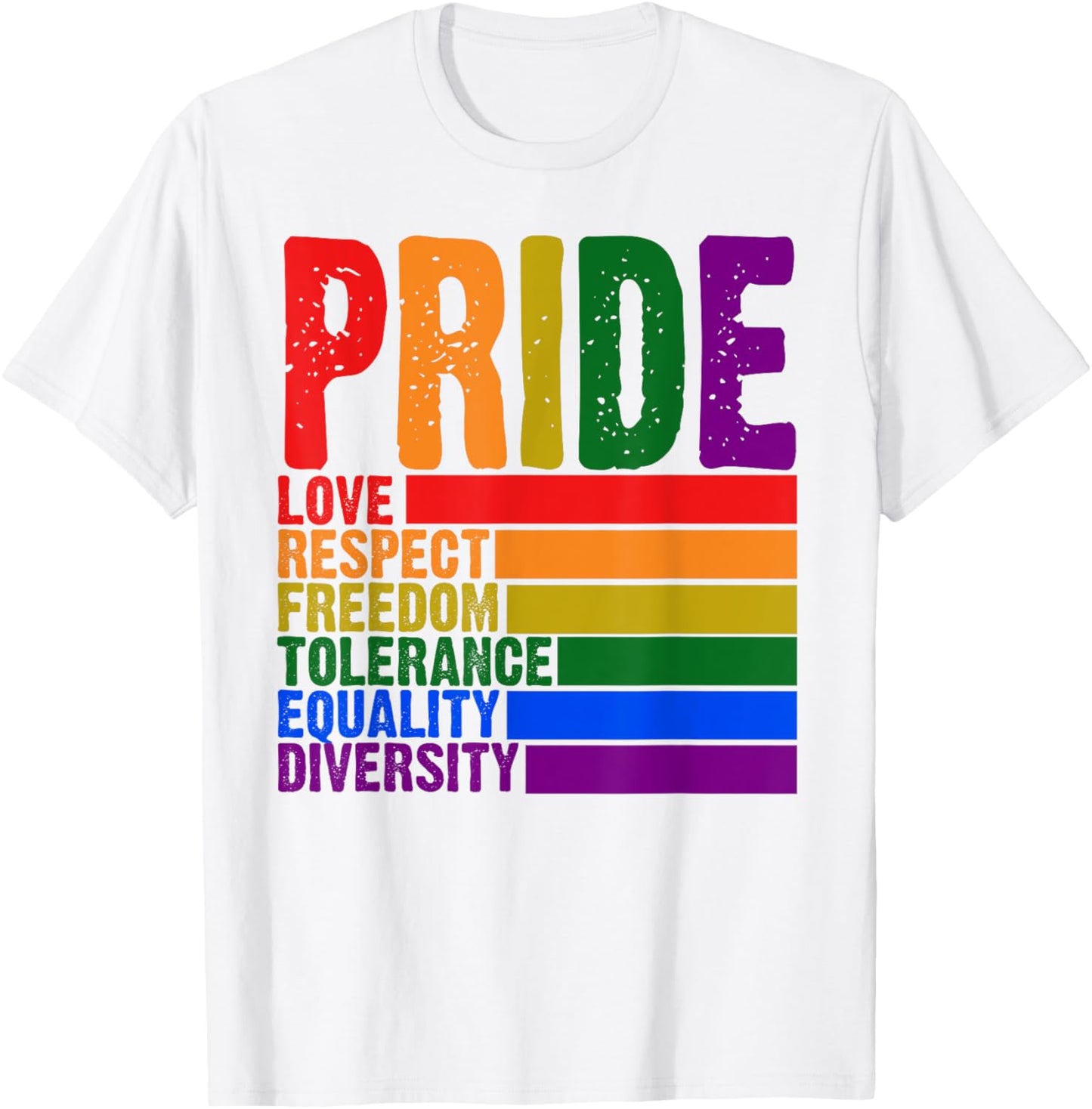 2025 Gay Pride Month Love Respect Freedom LGBTQ Rainbow T-Shirt