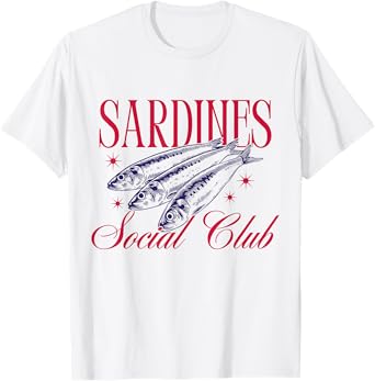 Sardine Social Club Vintage Sardine Fish Sea Lover T-Shirt