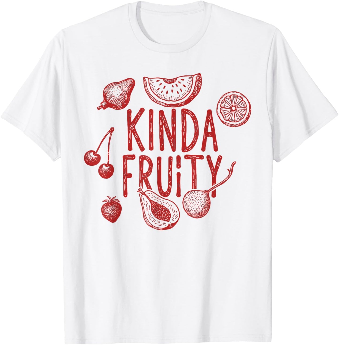 Kinda Fruity Lil Fruity Retro Style Fruits Lesbian Gay LGBTQ T-Shirt