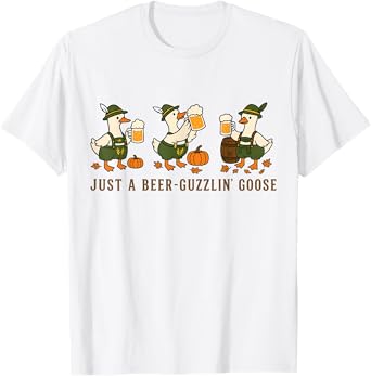 Just A Wurst-Lovin Goose Funny German Beer Oktoberfest T-Shirt