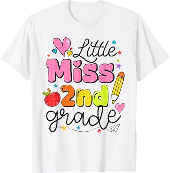 Little Miss 2nd Grade Back To School Cute Second Grade Girls T-Shirt