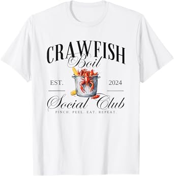 Vintage Crawfish Boil Social Club Pinch Peel Eat Repeat T-Shirt
