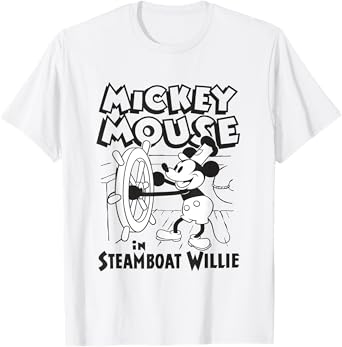 Disney Steamboat Willie Mickey Mouse Steering Boat Vintage T-Shirt