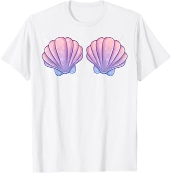 Mermaid Shell Bra Costume Womens Girls Halloween Birthday T-Shirt