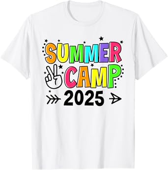 Summer Camp 2025 Camping Campfire Summer Vacation Family T-Shirt