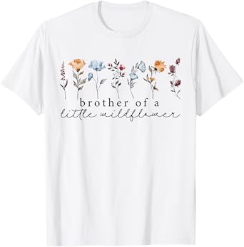 Funny Brother Of The Little Wildflower Boho Family Birthday T-Shirt