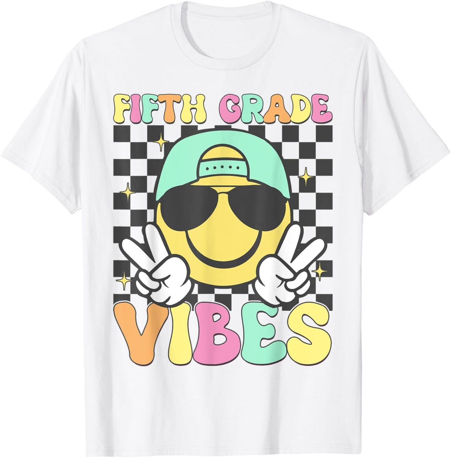 5th Grade Vibes Smile Face Back To School Tee by TeeBrew