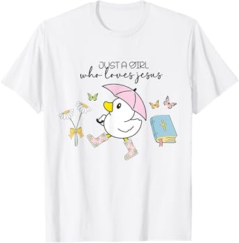 Just a Girl Who Loves Jesus Christian Religious Easter Day T-Shirt