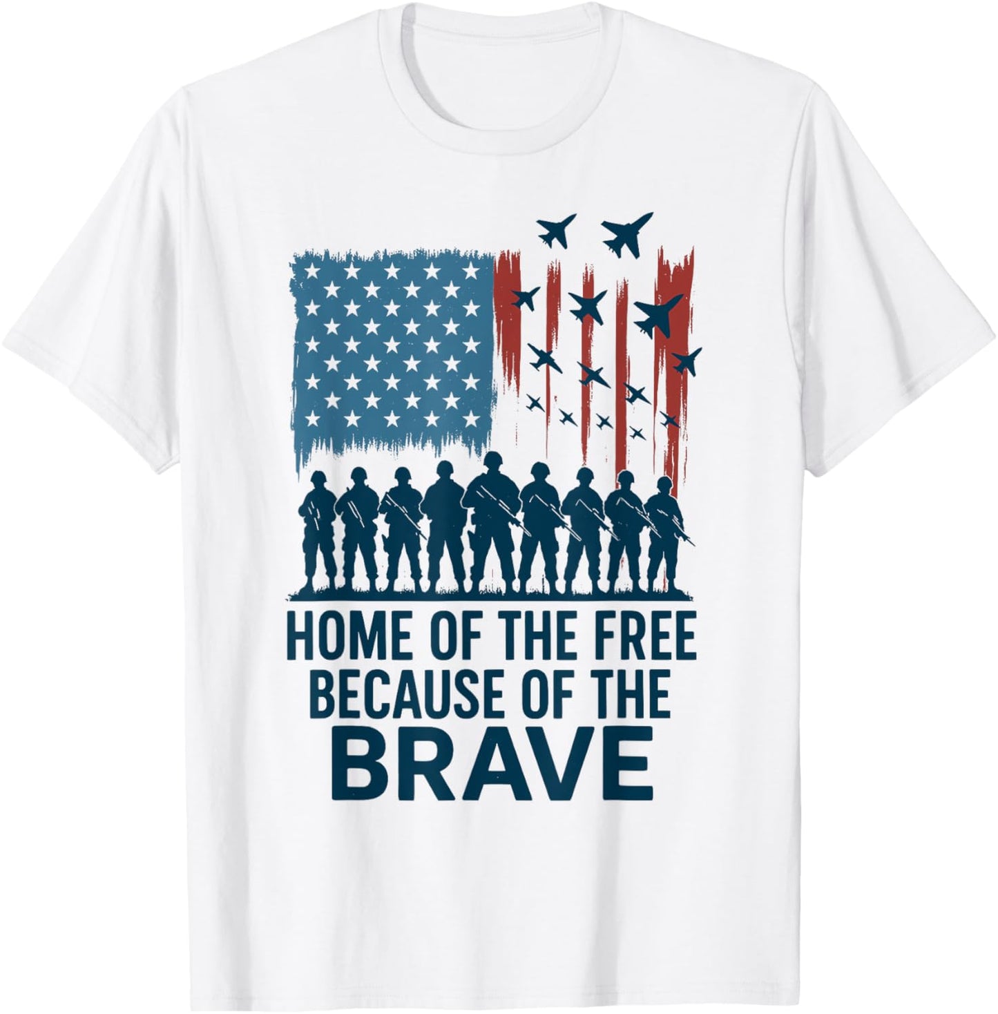 Home Of The Free Because Of The Brave Patriotic Us Flag T-shirt