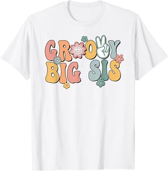 Groovy Big sis Retro Sister Matching Family 1st Birthday T-Shirt