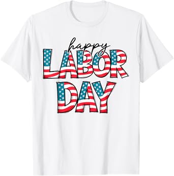 Retro Groovy Happy Labor Day Patriotic Labor Day Men Women T-Shirt