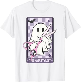 The Hairstylist Tarort Cute Cosmetologist Ghost Halloween T-Shirt