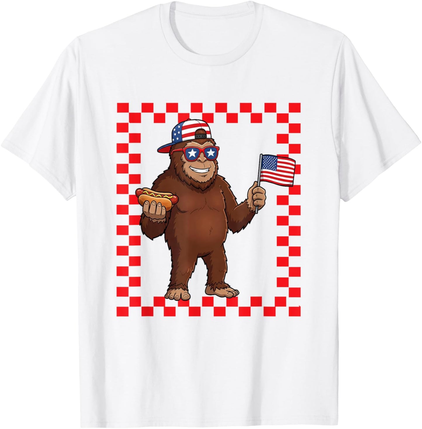 Bigfoot 4th Of July Toddler American Flag Patriotic Boy T-Shirt