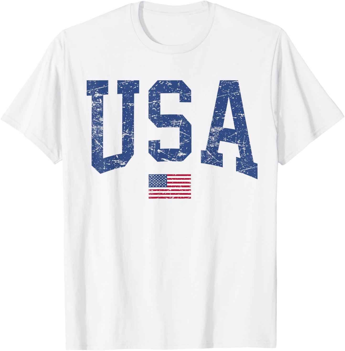 USA Women Men Kids Patriotic American Flag Distressed T-Shirt