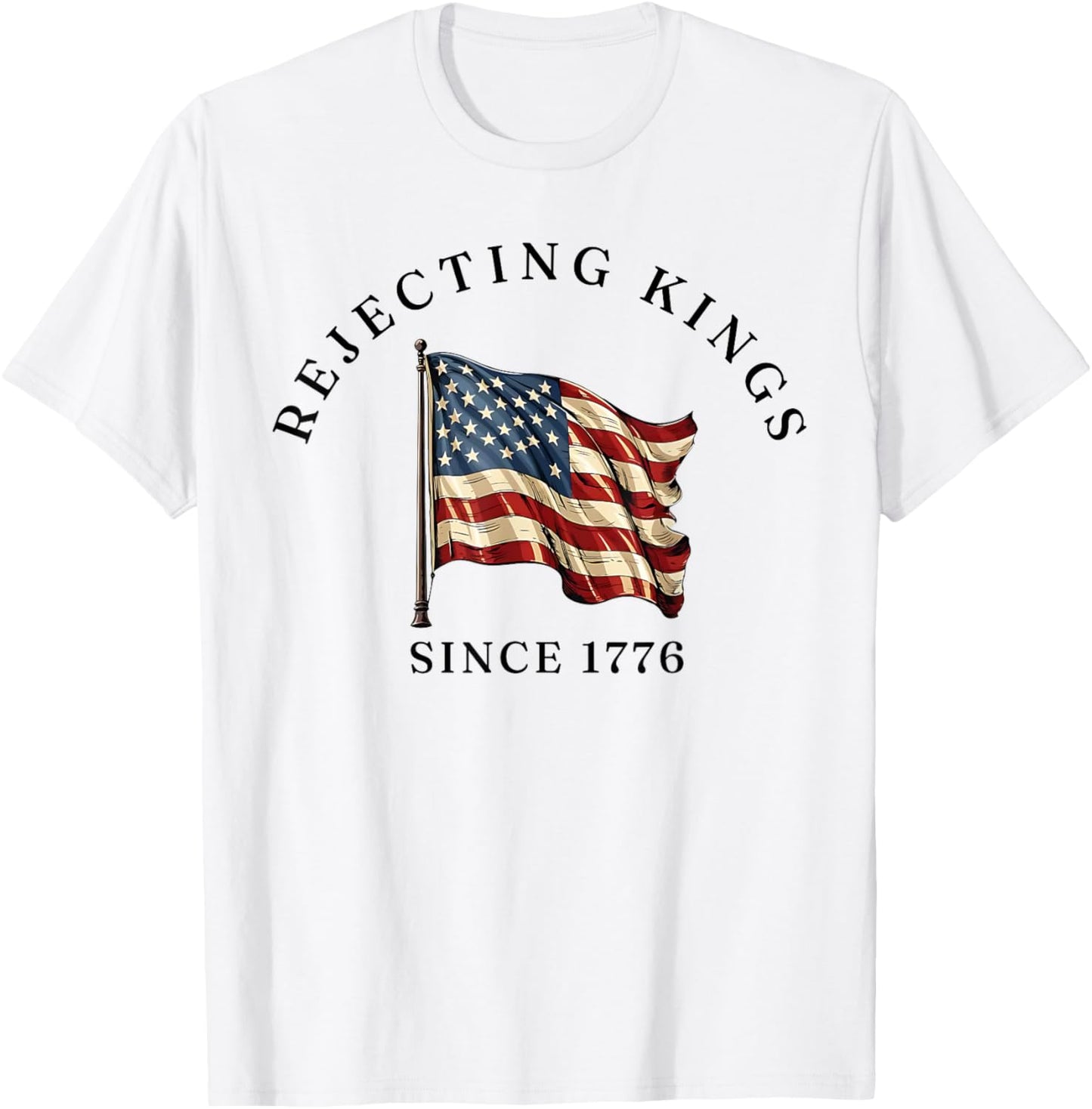 No Kings In America We The People Resist Usa Flag 4th July T-shirt