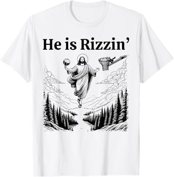 He Is Rizzin Funny Kids Easter Day Retro Christian Religious T-Shirt