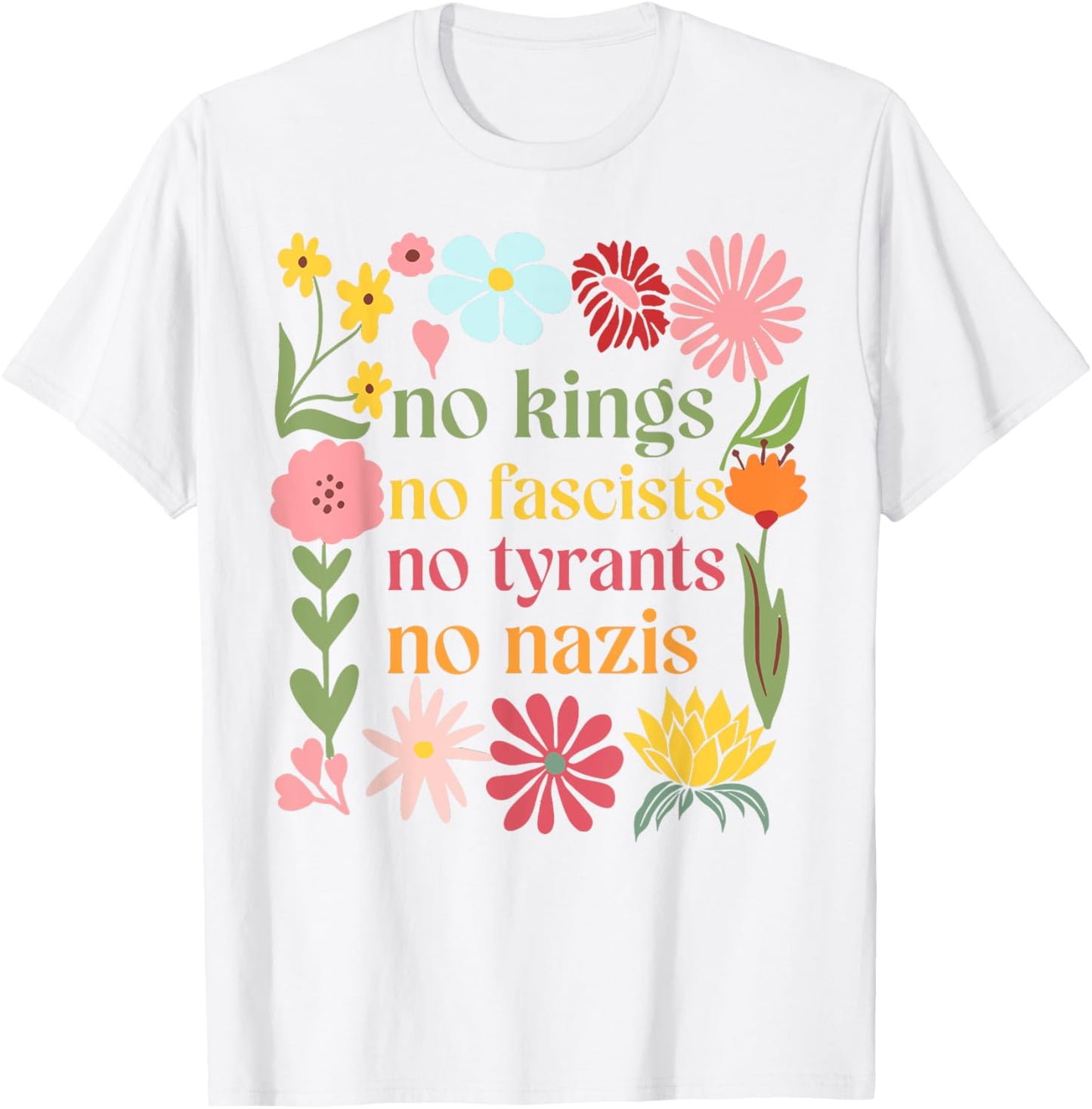 No Kings in America No Fascists We The People Political T-Shirt