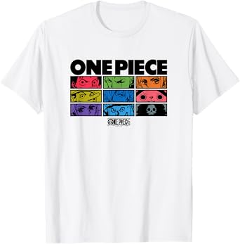 One Piece Anime Character Eyes Colorful Pop Art Grid T-Shirt