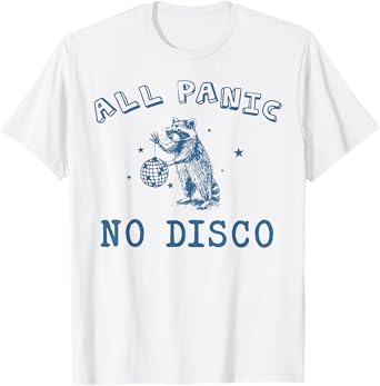 All Panic No Retro Disco Street Trash Cat Possum Raccoon T-Shirt for Men Women