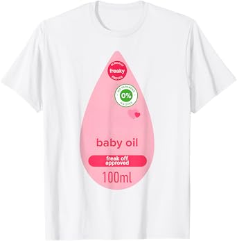 Baby Oil Halloween Costume Funny Women Men Halloween Costume T-Shirt