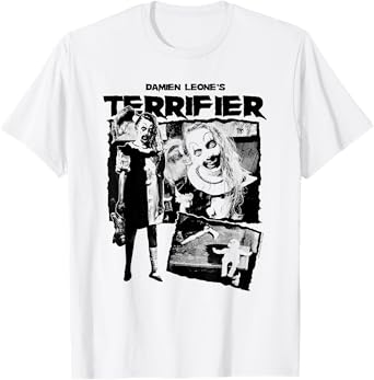 Terrifier Little Pale Girl Creepy Collage Horror Movie T-Shirt