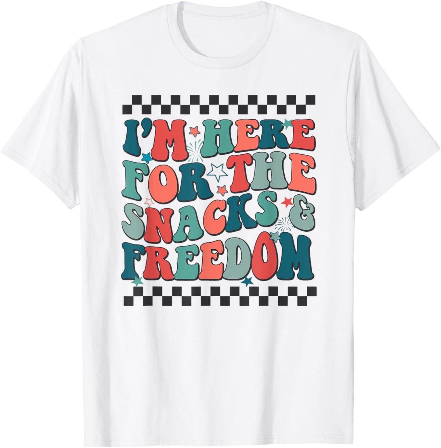I'm Here For The Snacks And Freedom 4th of July Boys Girls T-Shirt